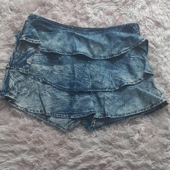 Denim mini skort - Picture 1 of 3